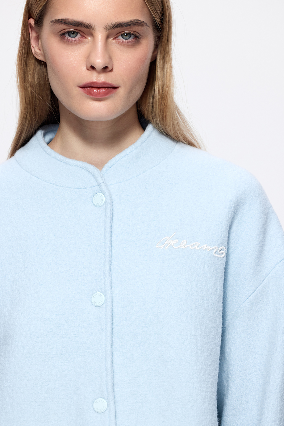 Бомбер из шерстяного букле