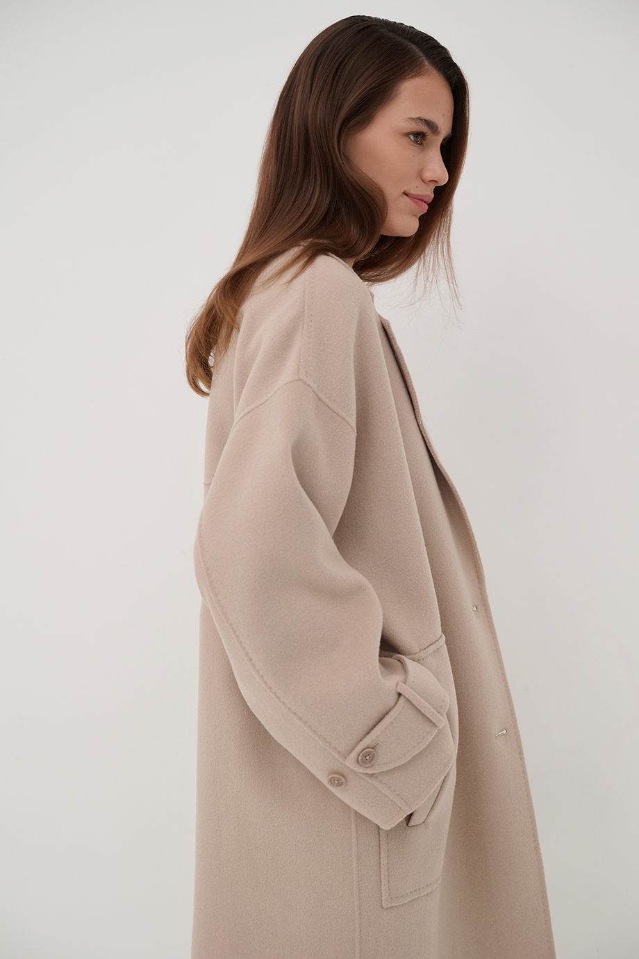 Пальто-кокон из шерсти