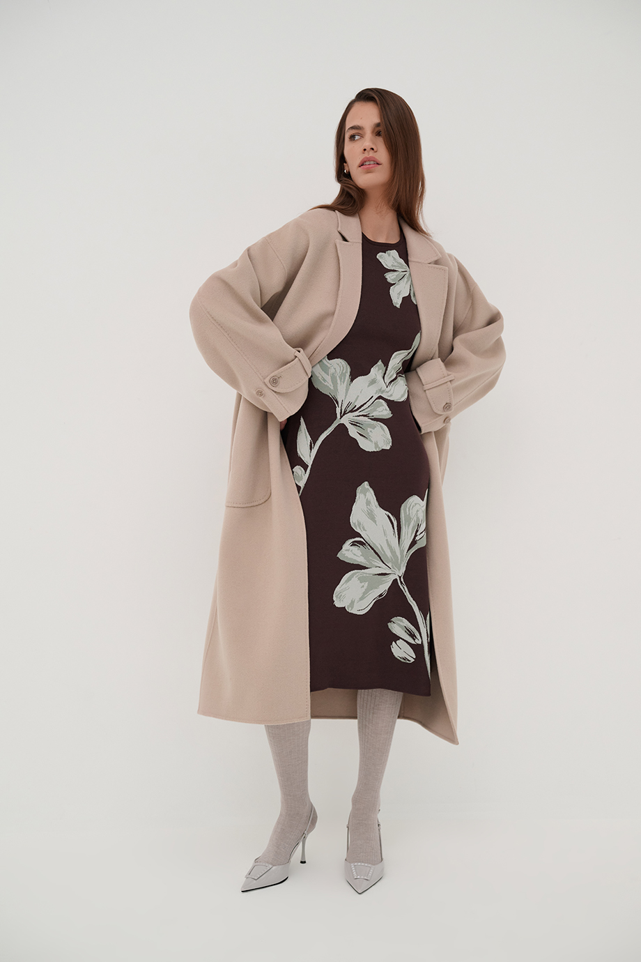 Пальто-кокон из шерсти