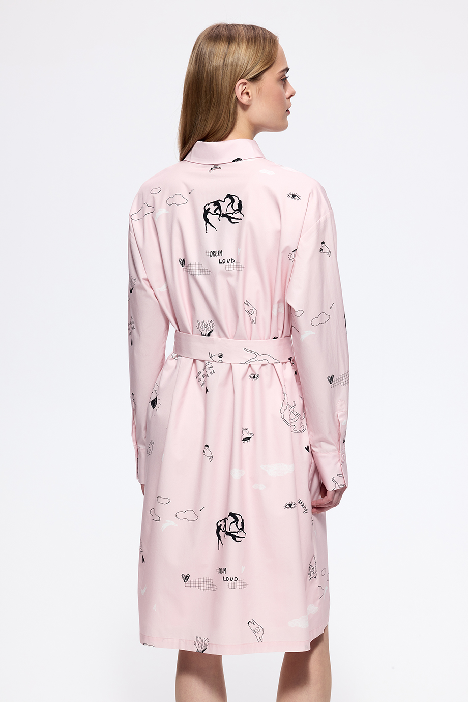 Платье-рубашка с принтом