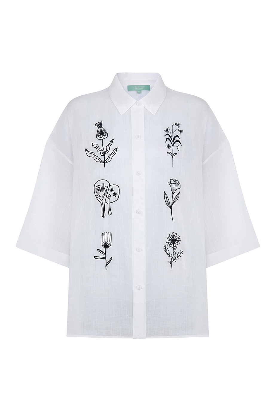 Блузка из крапивы с вышивками