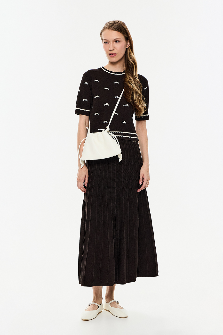 Юбка вязаная из смесового тенселя и кашемира