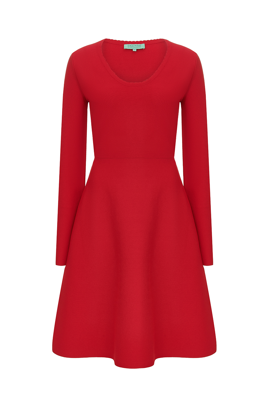 Платье вязаное с рукавом-клеш