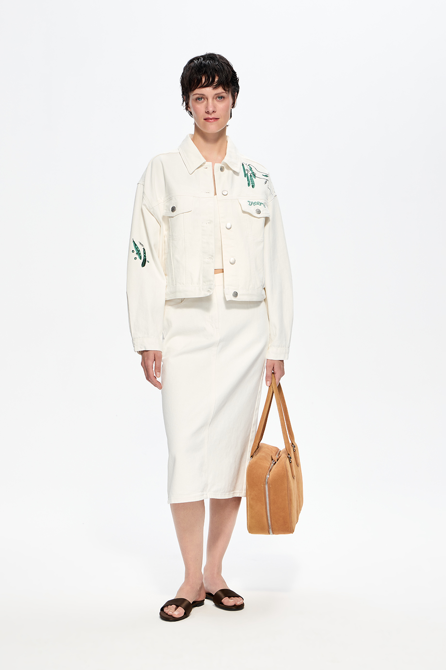 Юбка джинсовая с вышивкой