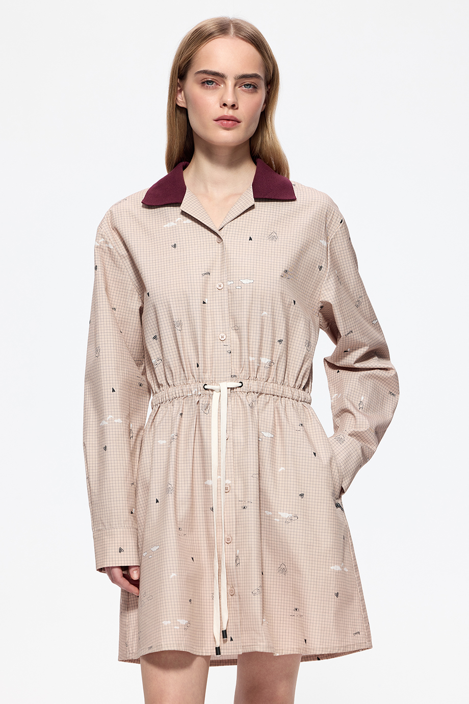 Платье-рубашка с принтом