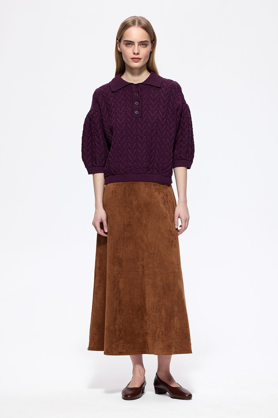 Джемпер-поло ажурный