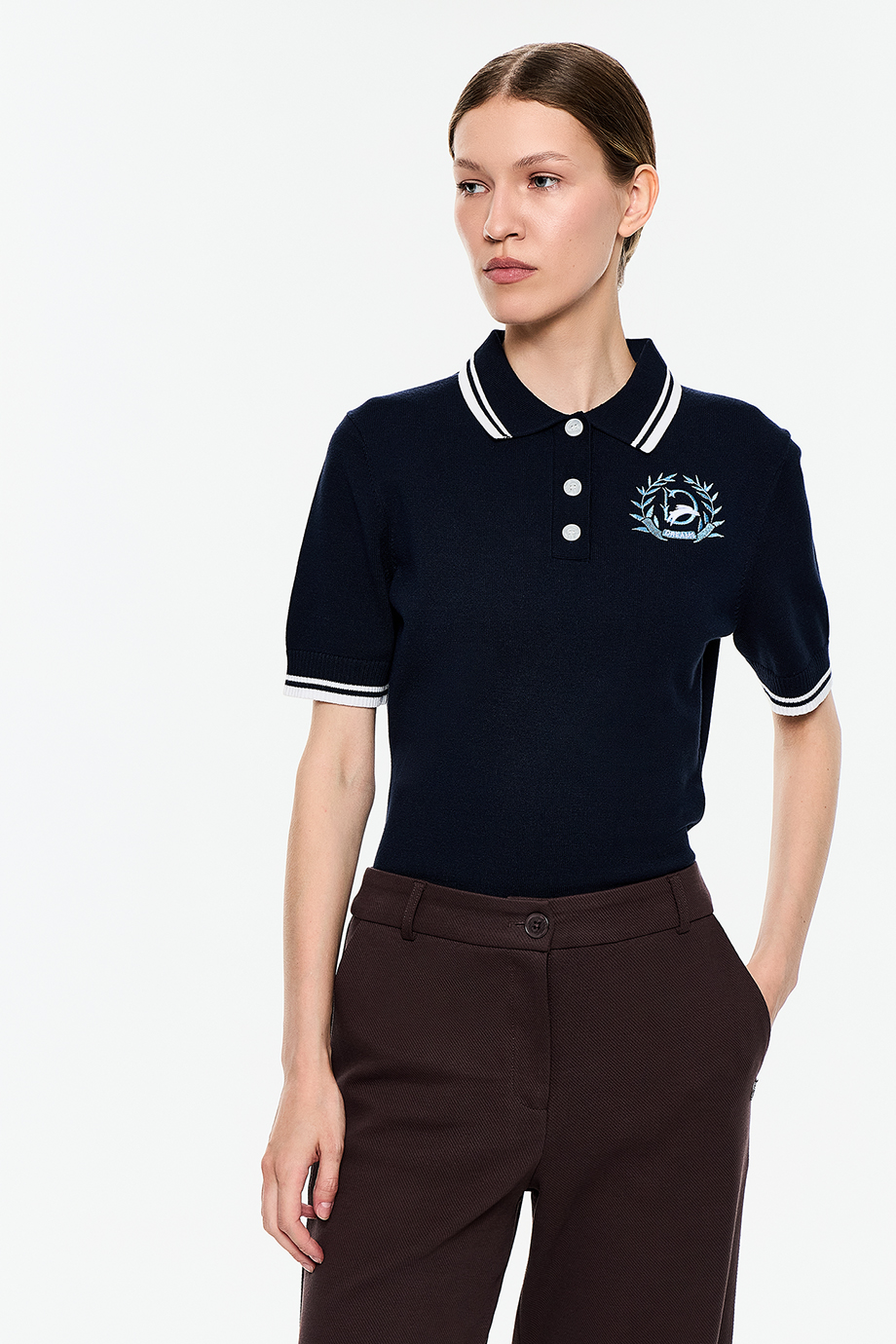Джемпер-поло с вышивкой
