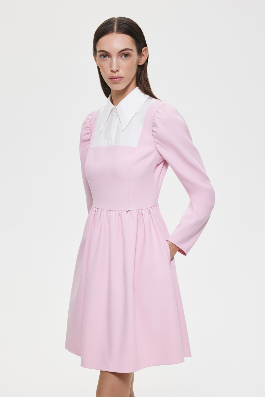 Платье с хлопковой кокеткой