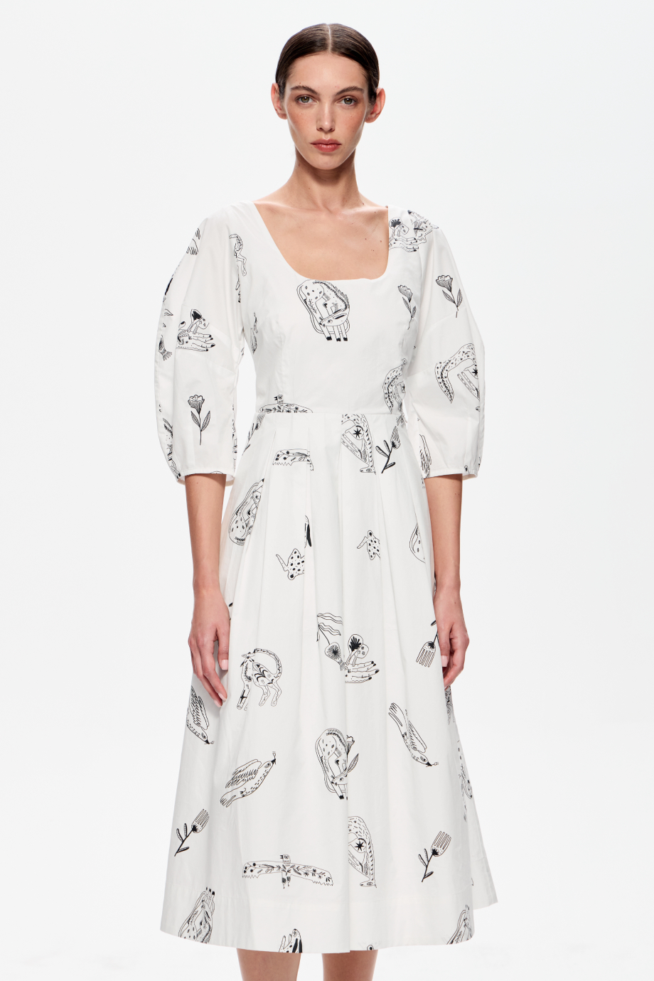 Платье хлопковое с принтом