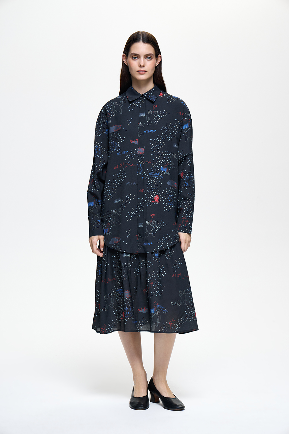 Платье-рубашка с принтом Платье-рубашка с принтом