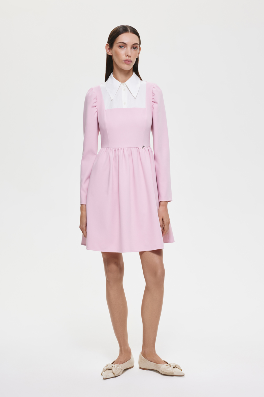 Платье с хлопковой кокеткой