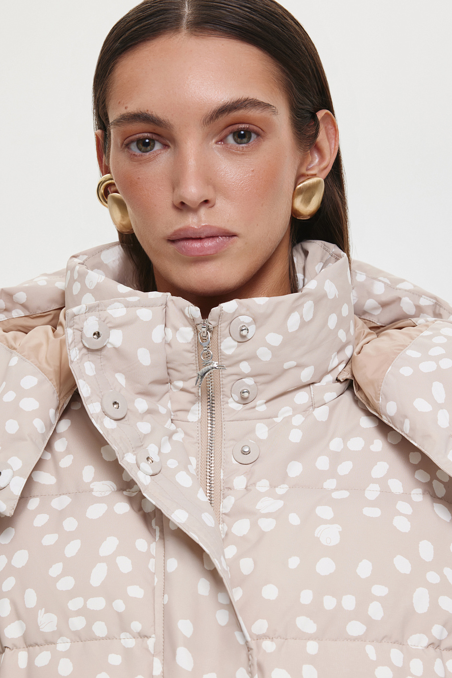 Пуховик с принтом