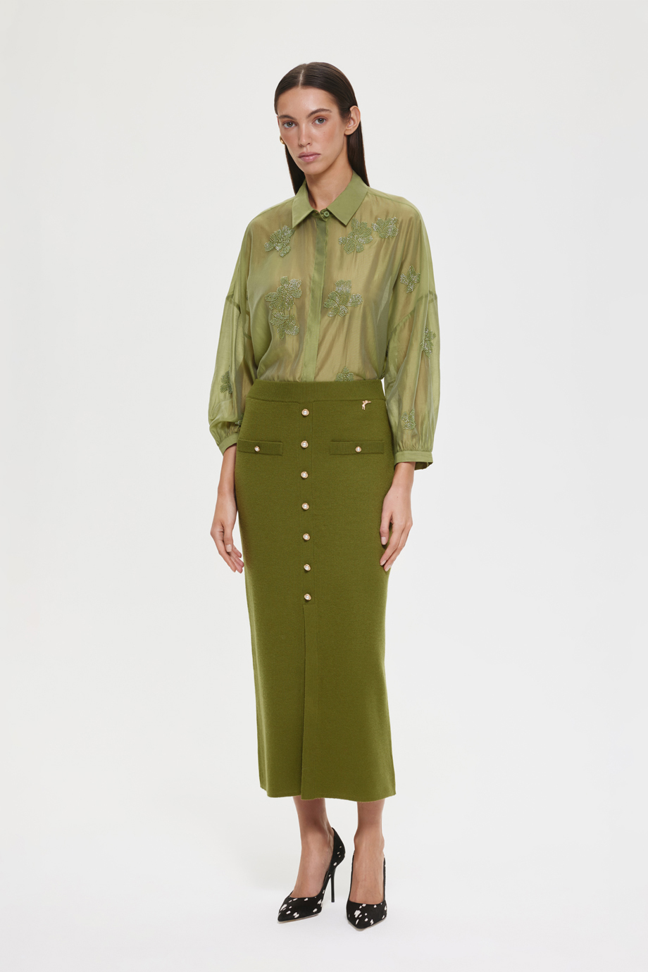 Юбка-карандаш вязаная