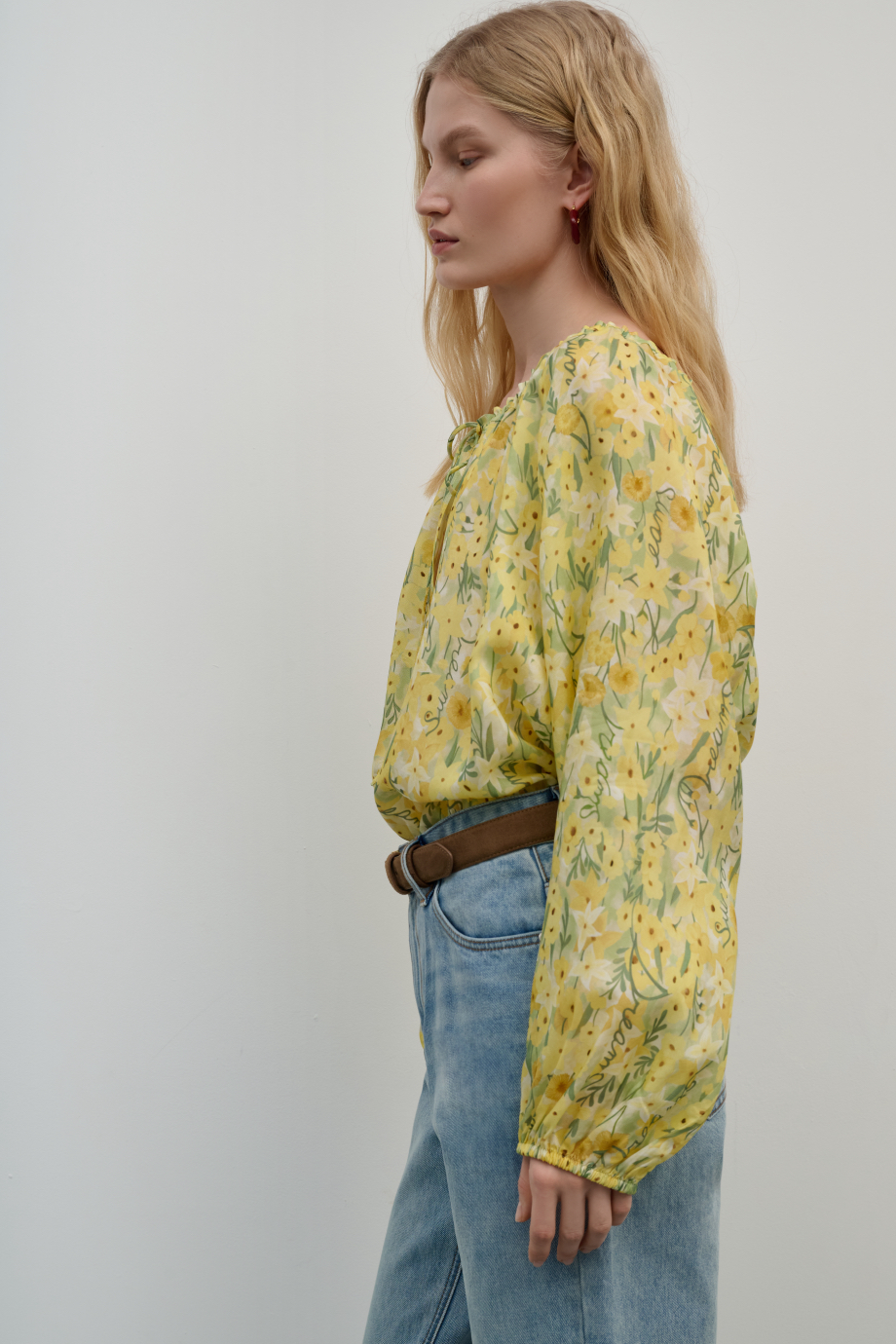 Блузка свободная с принтом