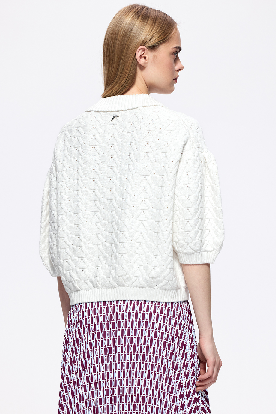 Джемпер-поло ажурный