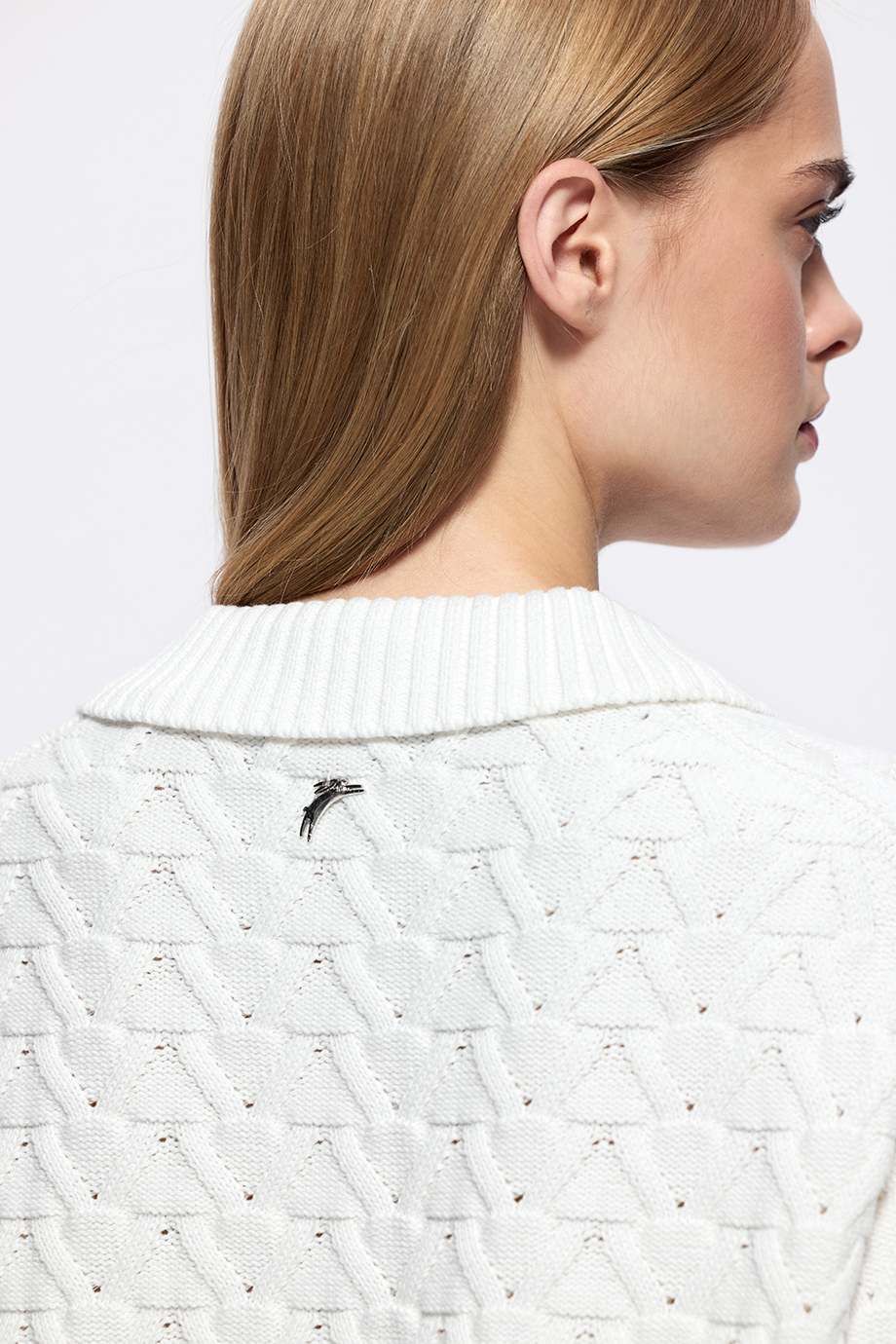 Джемпер-поло ажурный