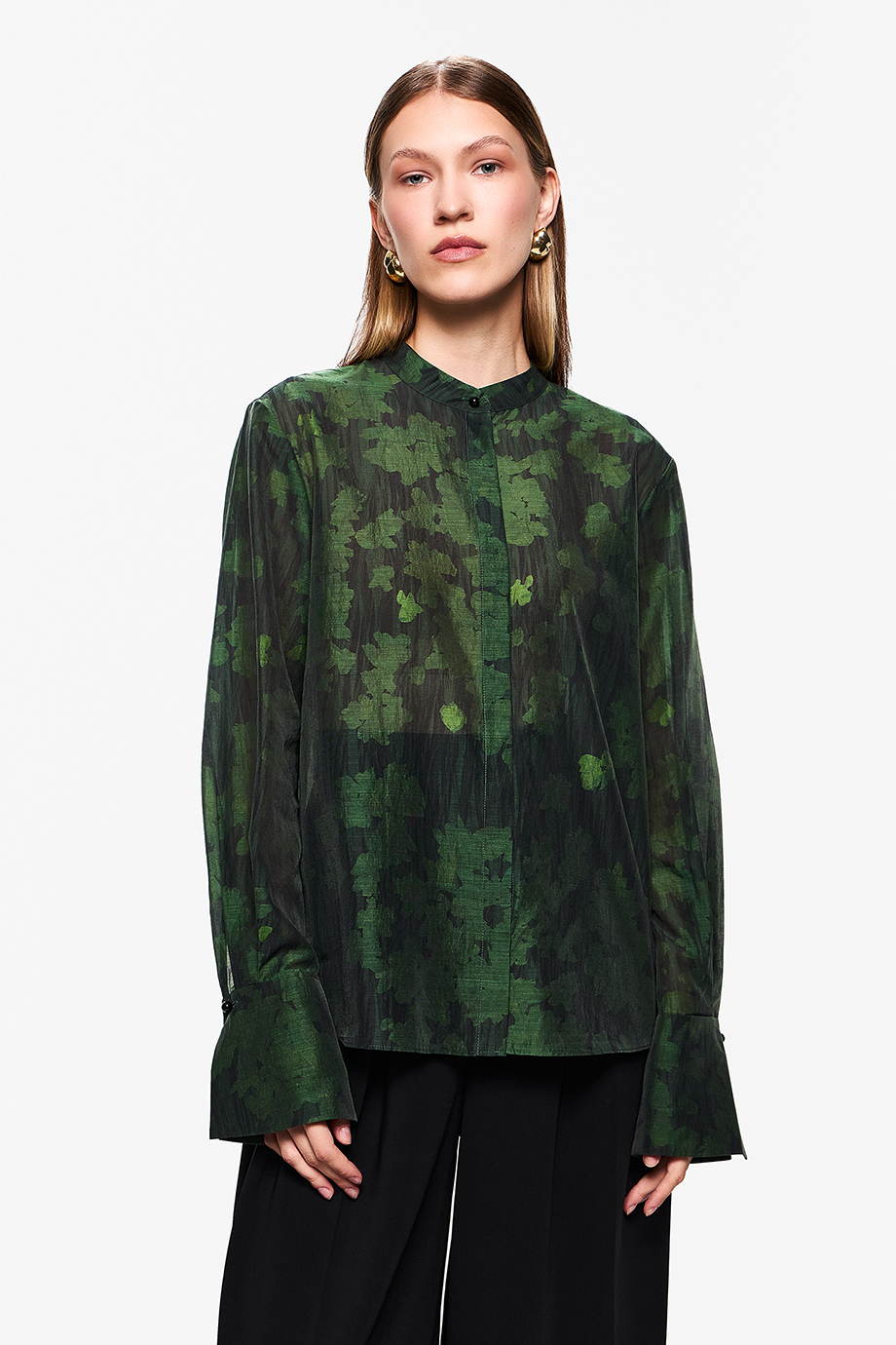 Блузка из тенселя с принтом