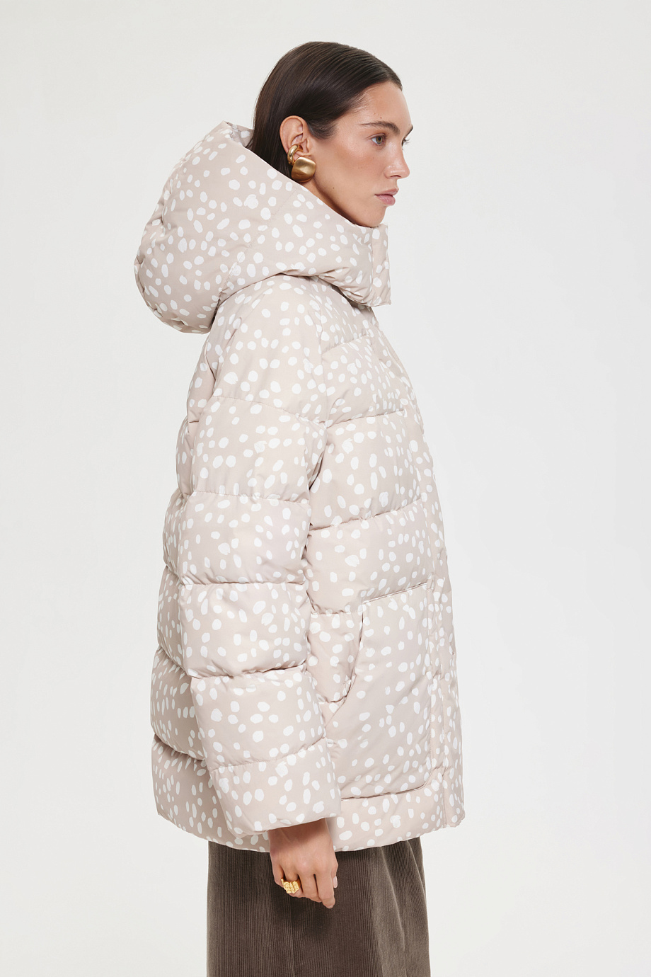 Пуховик с принтом