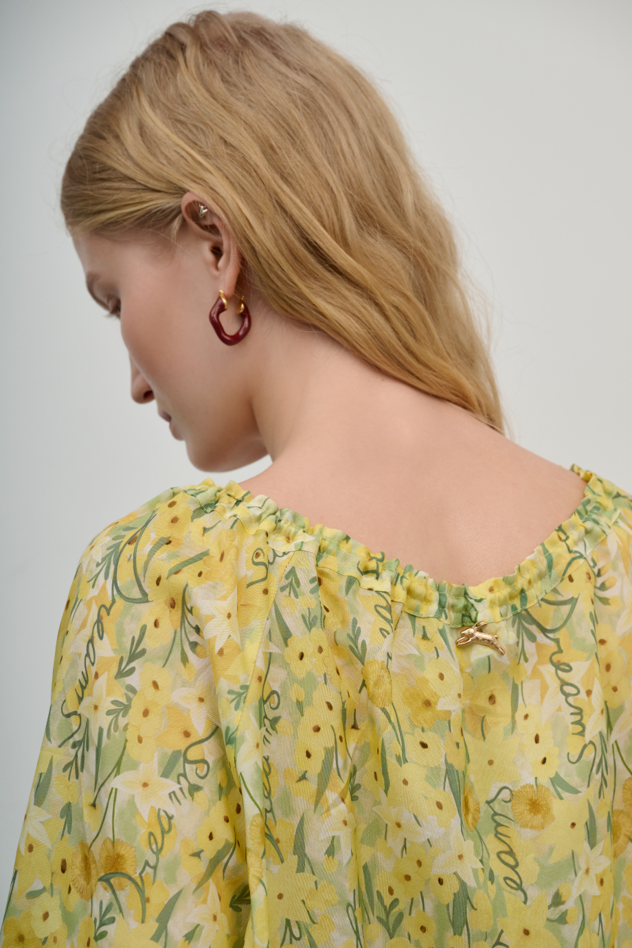 Блузка свободная с принтом