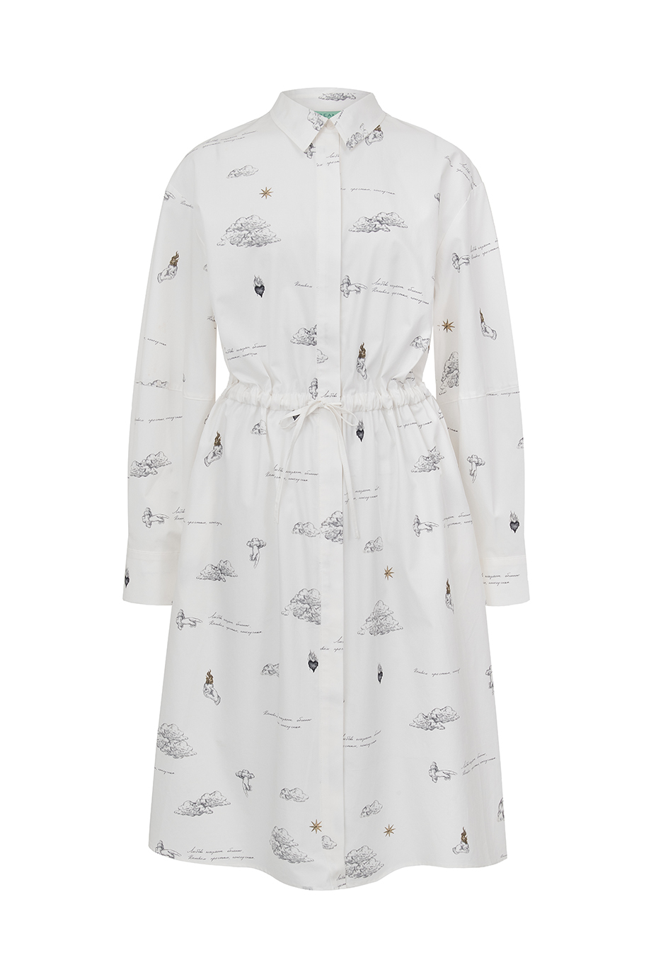 Платье-рубашка с принтом