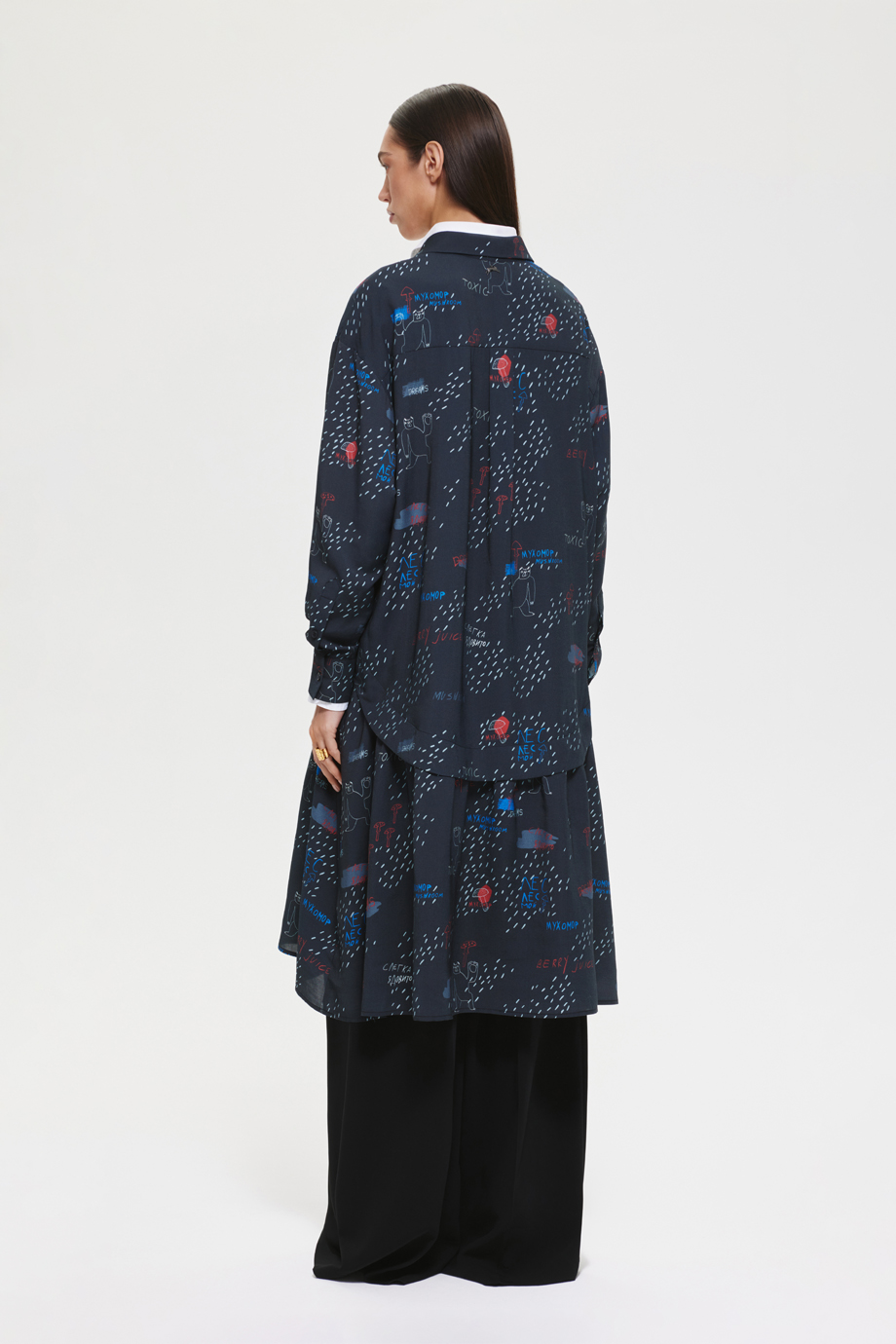 Платье-рубашка с принтом