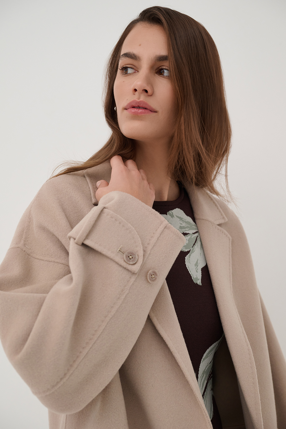 Пальто-кокон из шерсти