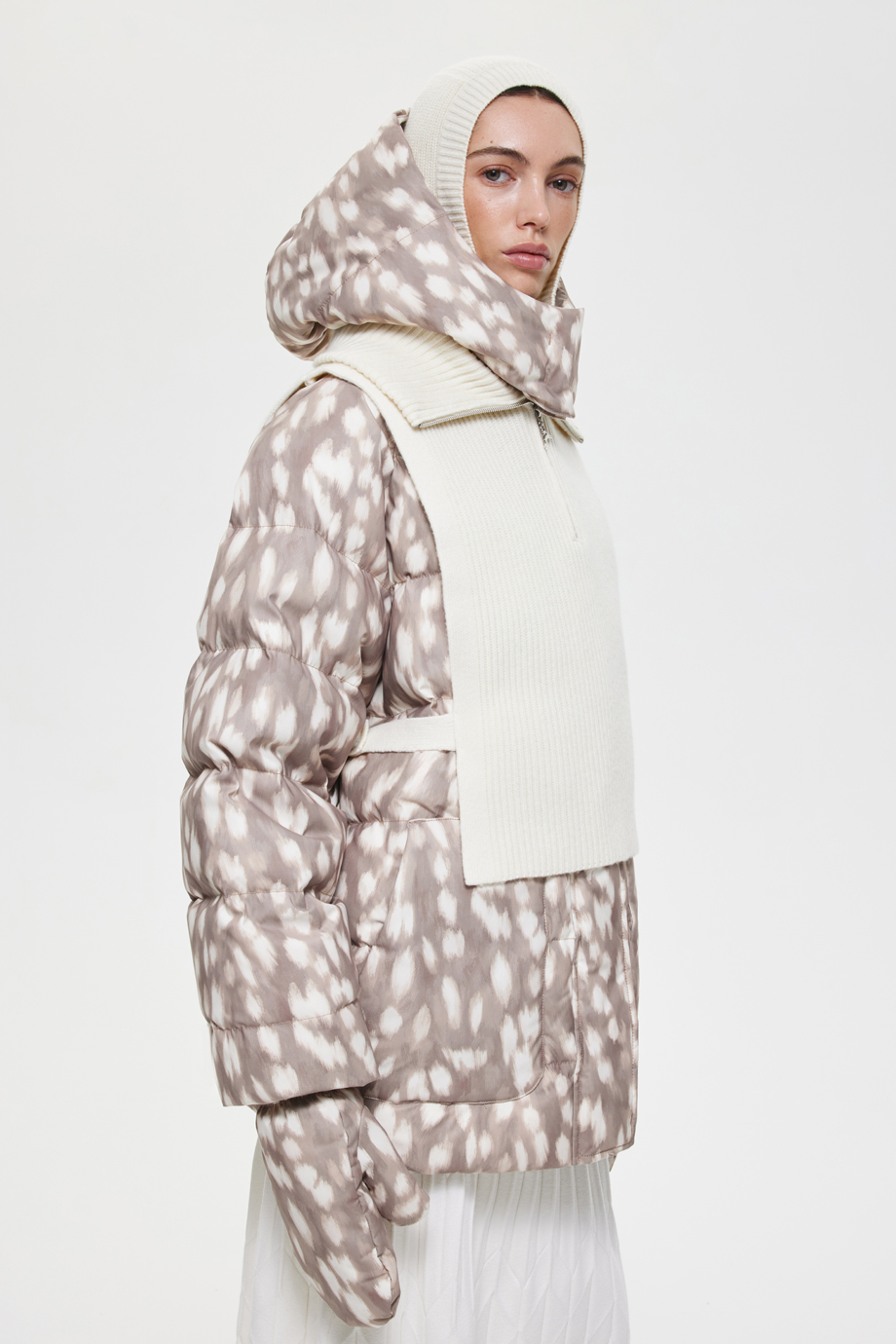 Варежки утепленные с принтом