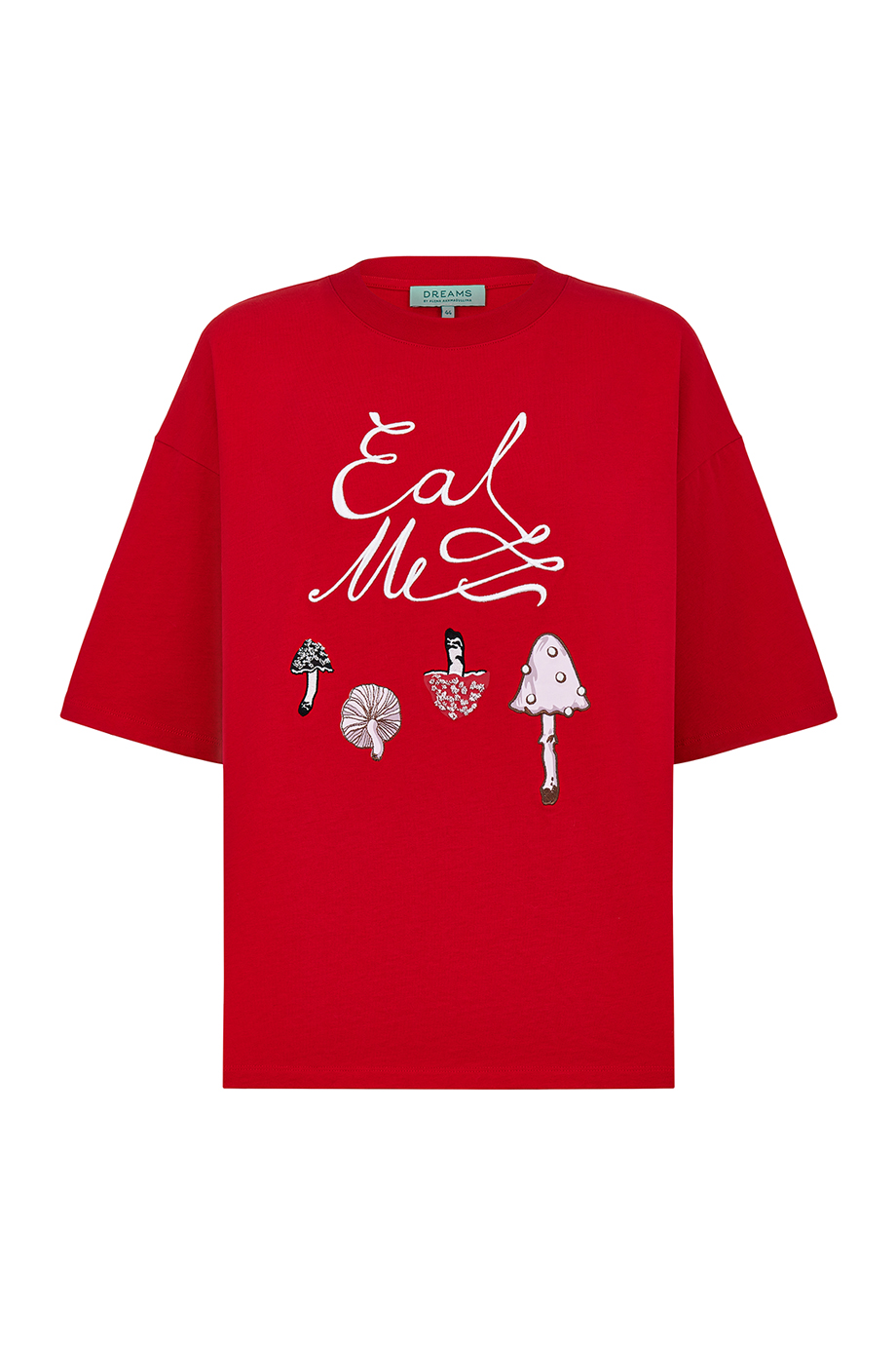 Футболка с принтом и вышивкой