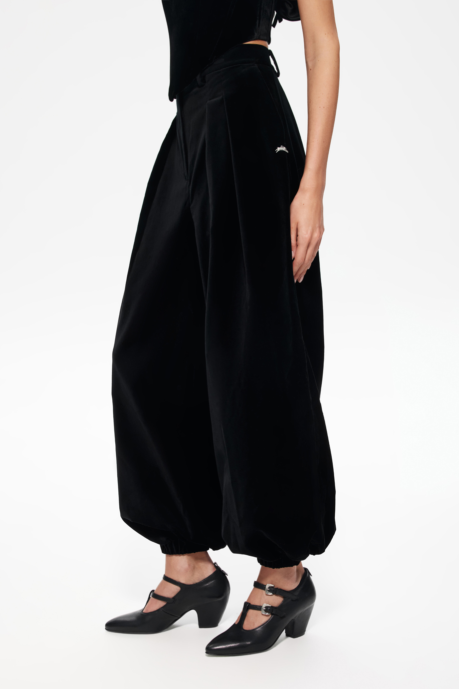 Брюки-баллон из хлопкового бархата