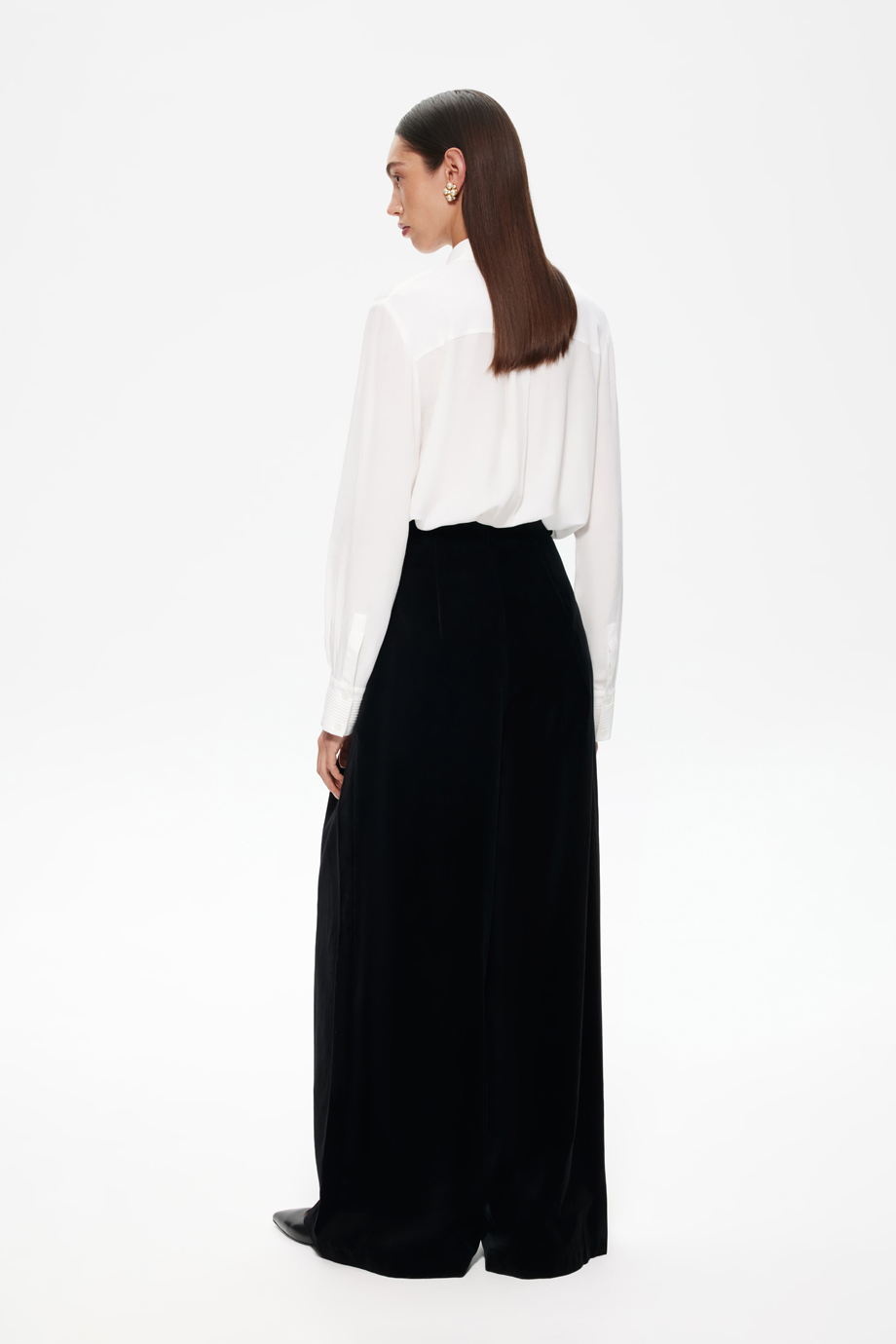 Брюки-палаццо из хлопкового бархата