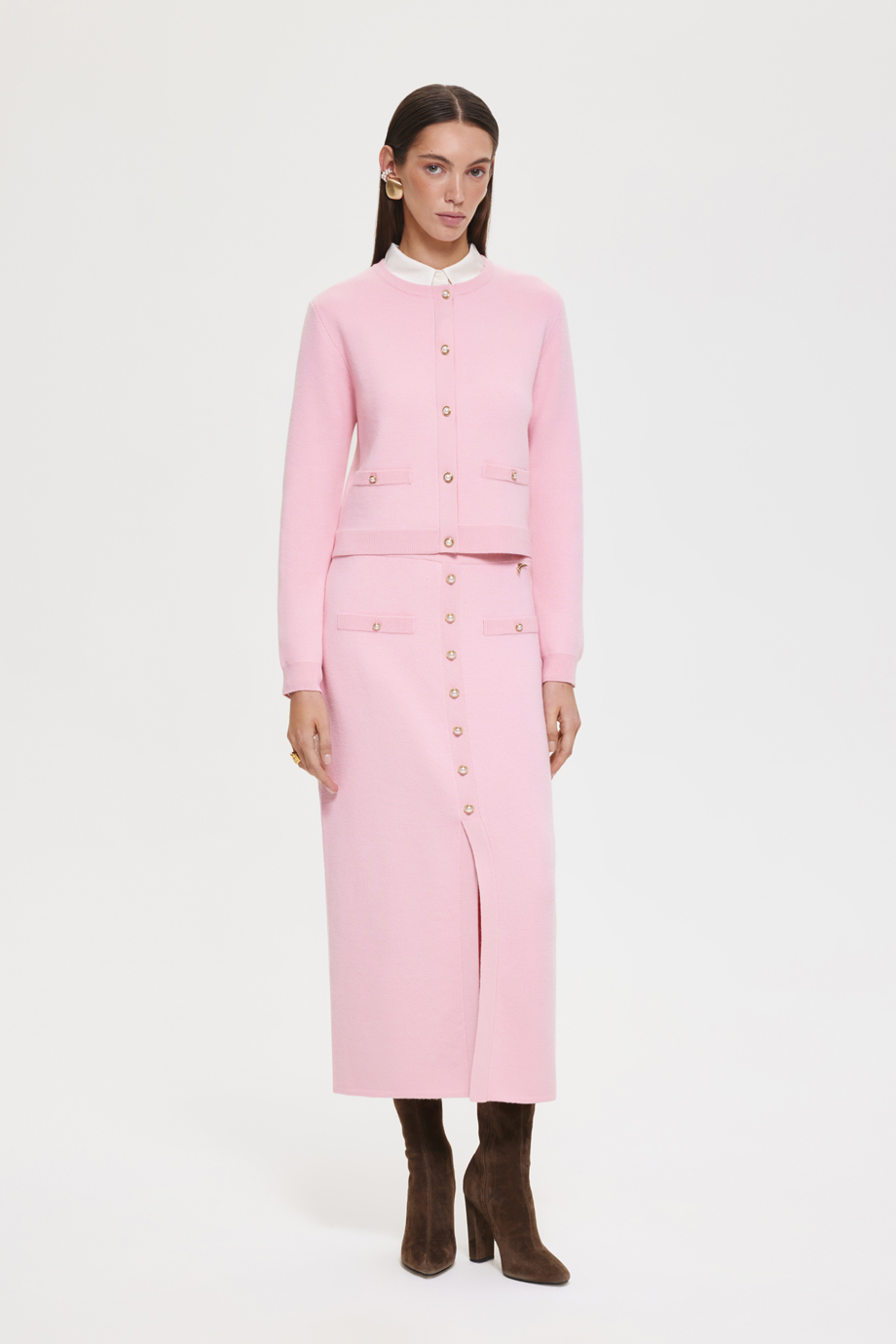 Кардиган с жемчужными пуговицами