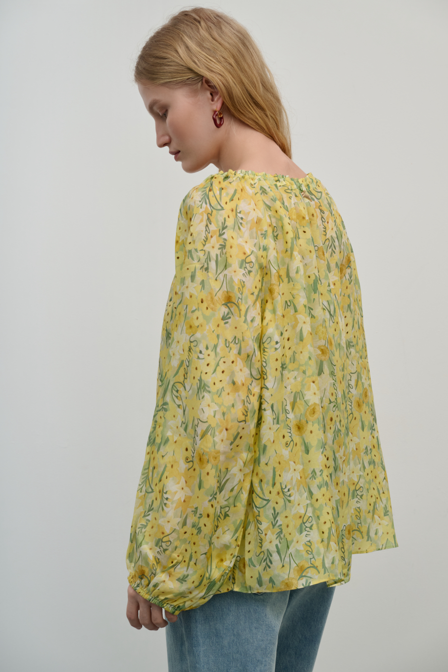 Блузка свободная с принтом