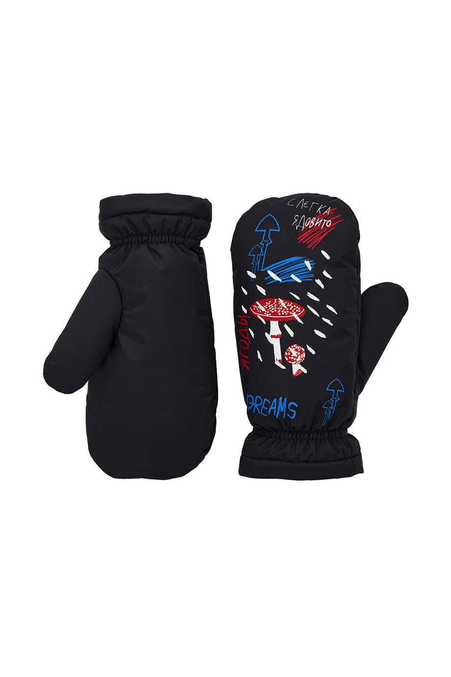 Варежки утепленные с принтом