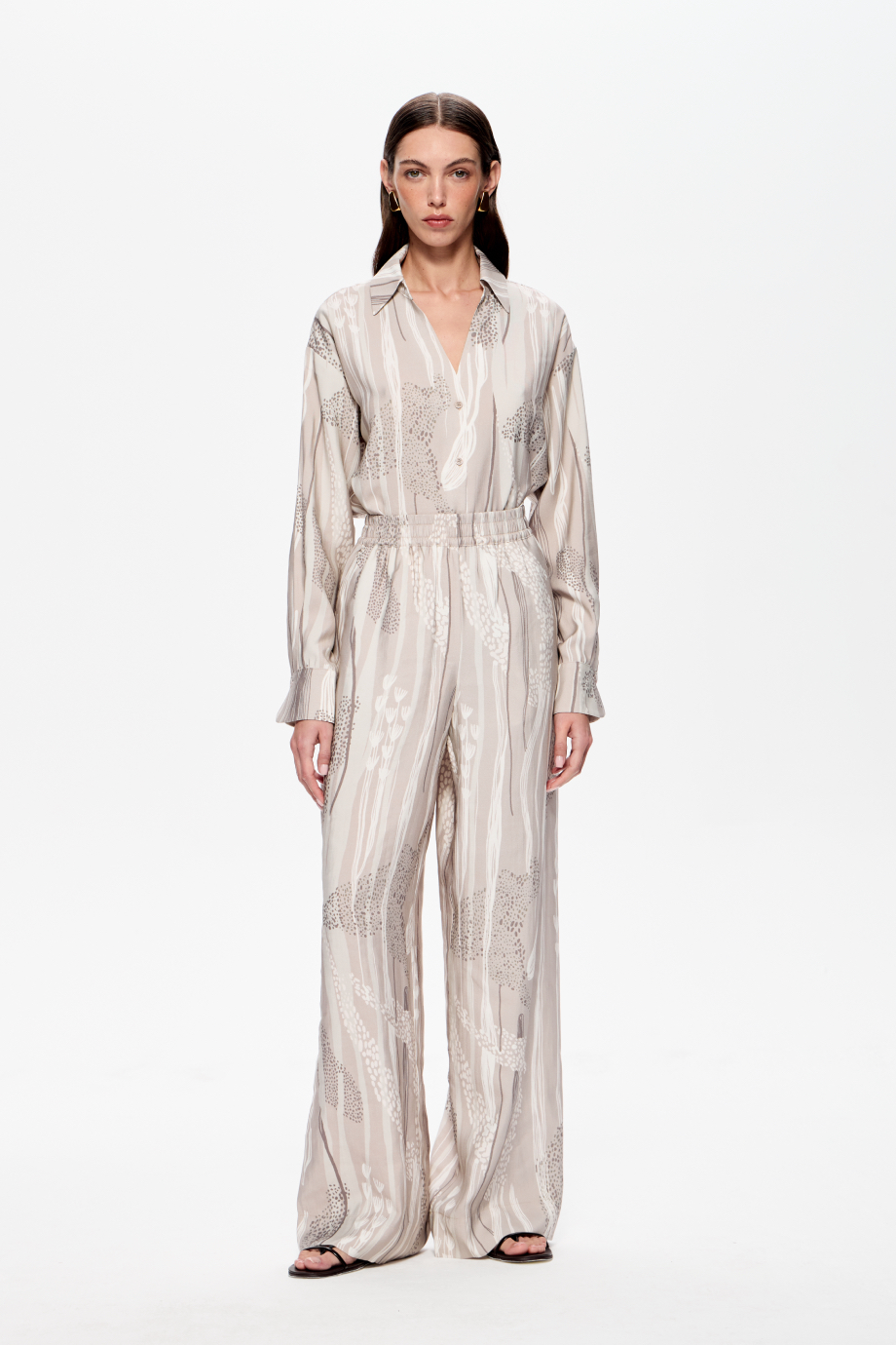 Блузка свободная с принтом