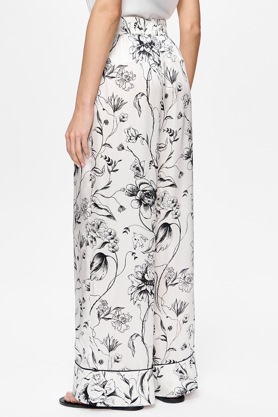 Брюки шелковые с принтом