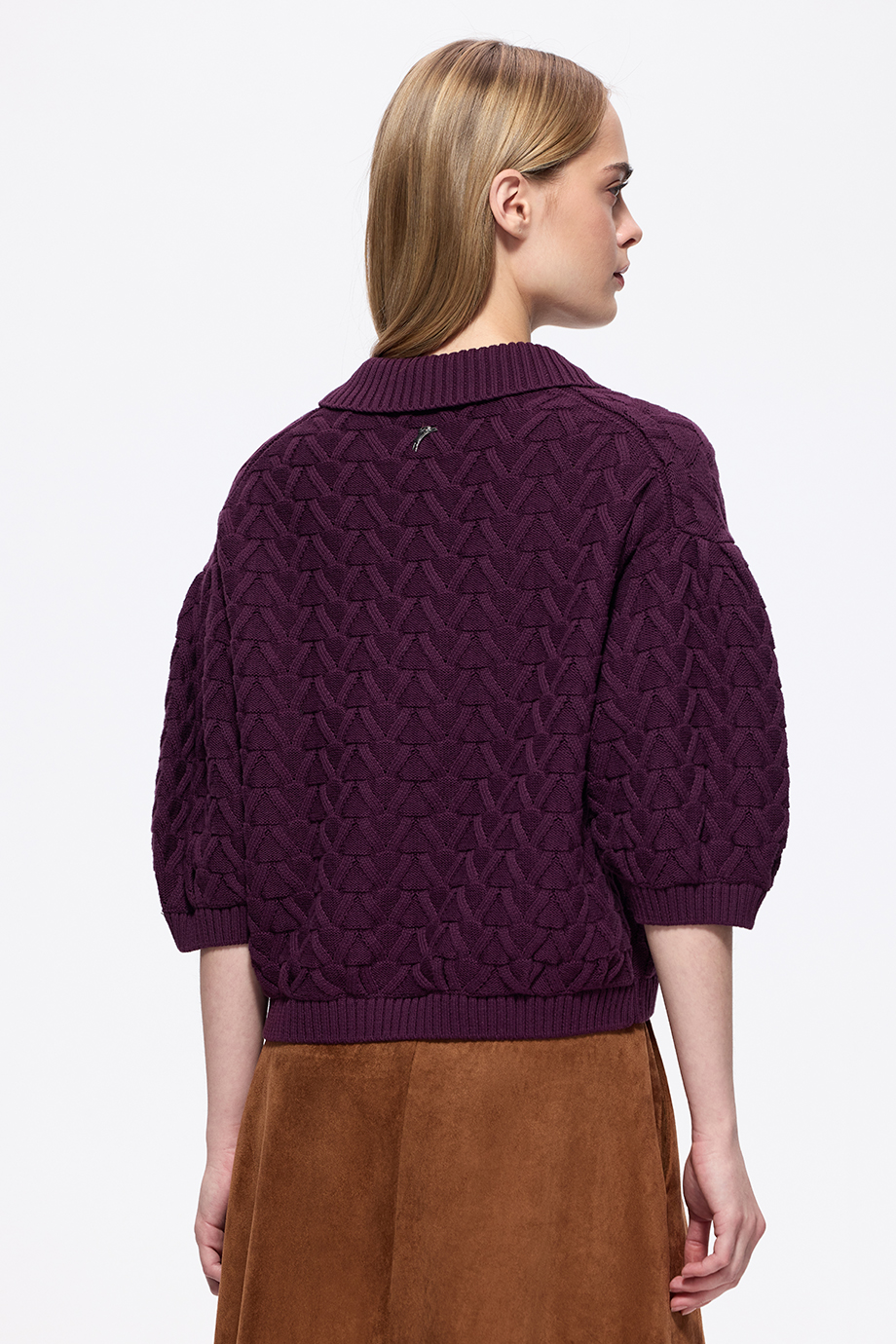 Джемпер-поло ажурный