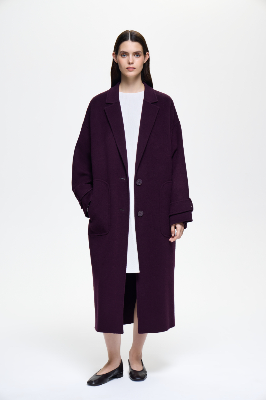 Пальто-кокон из шерсти