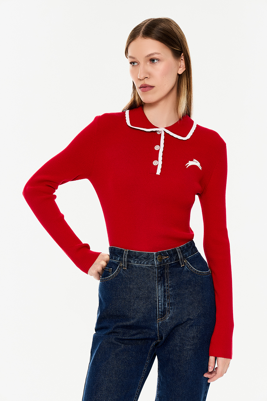 Джемпер-поло с вышивкой