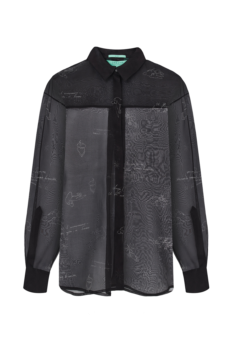 Блузка из шелковой органзы с принтом «Зинаида Гиппиус»