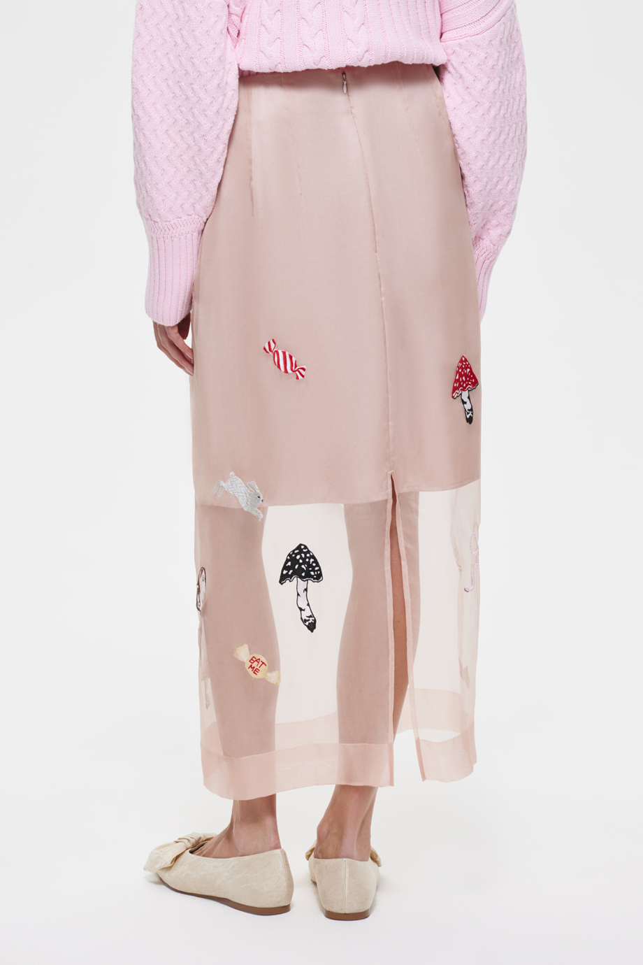 Юбка из шелковой органзы с вышивкой