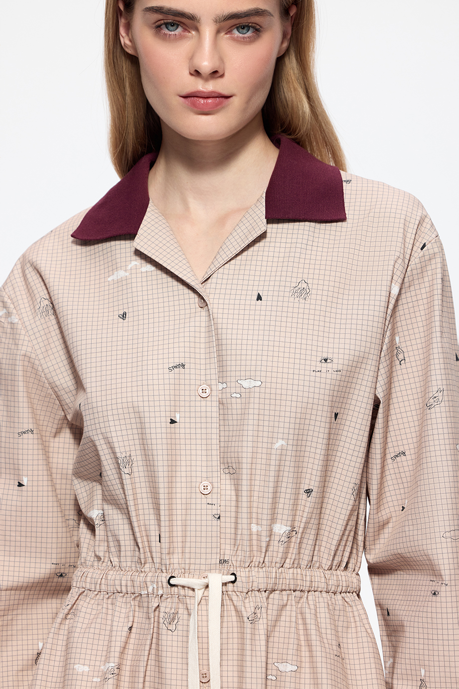 Платье-рубашка с принтом