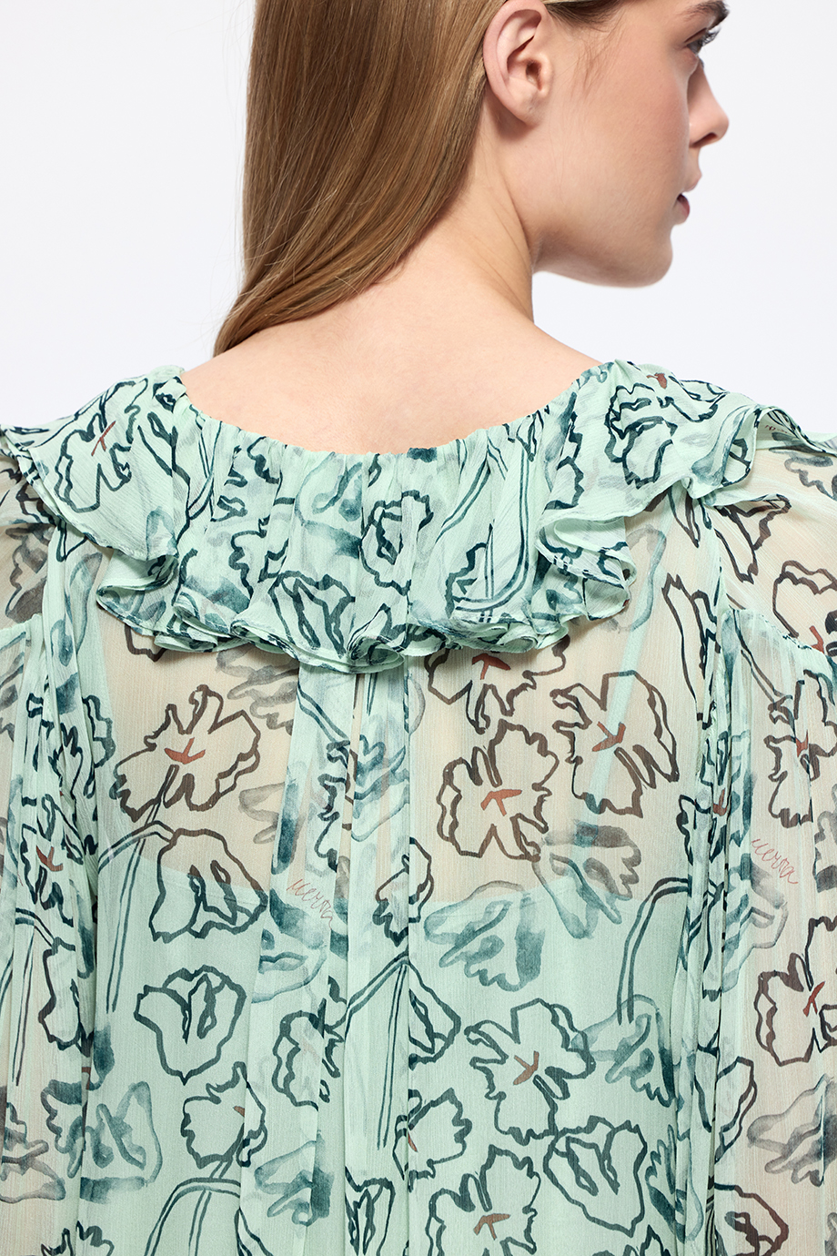 Блузка из шифона с принтом