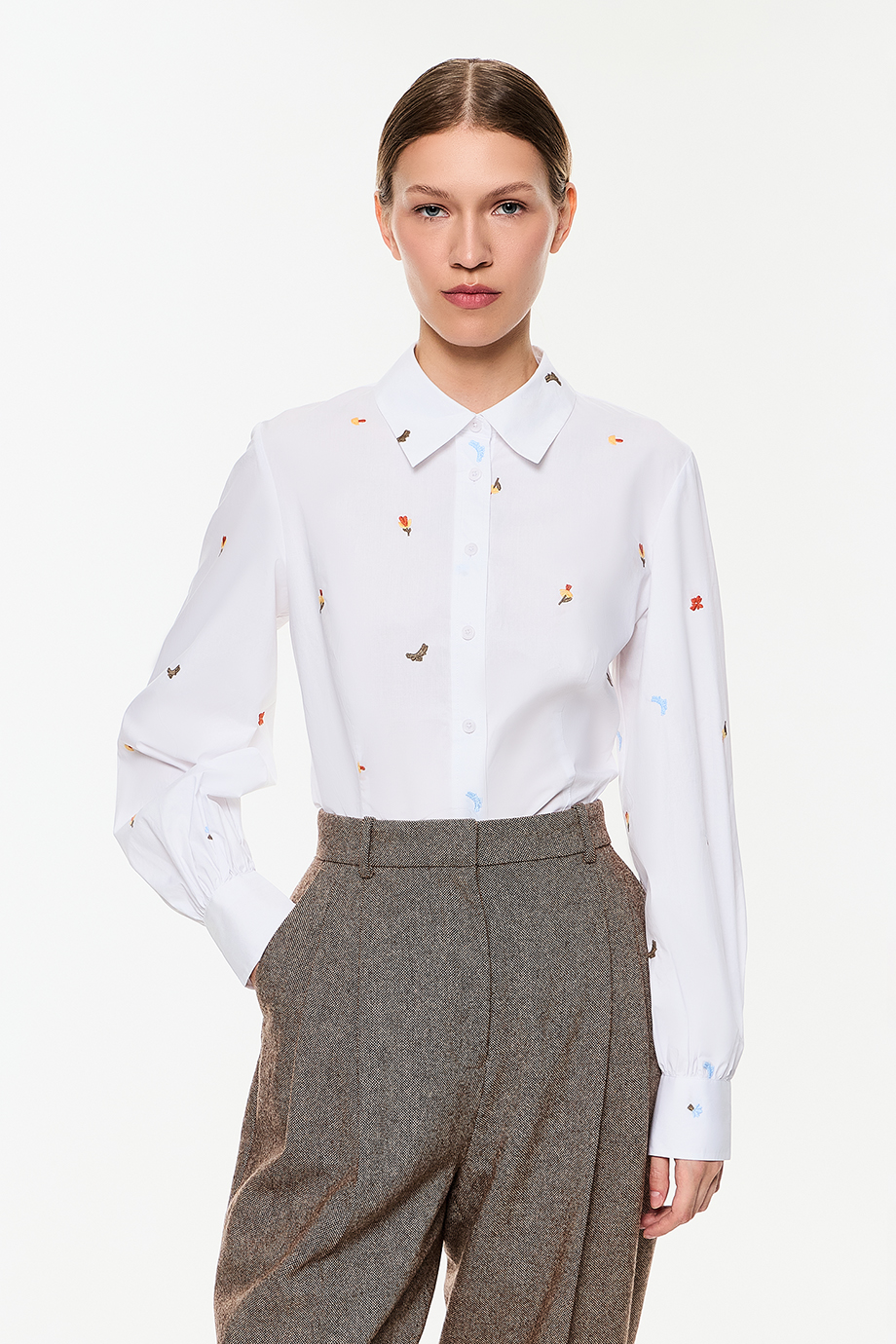 Брюки из шерстяного твида