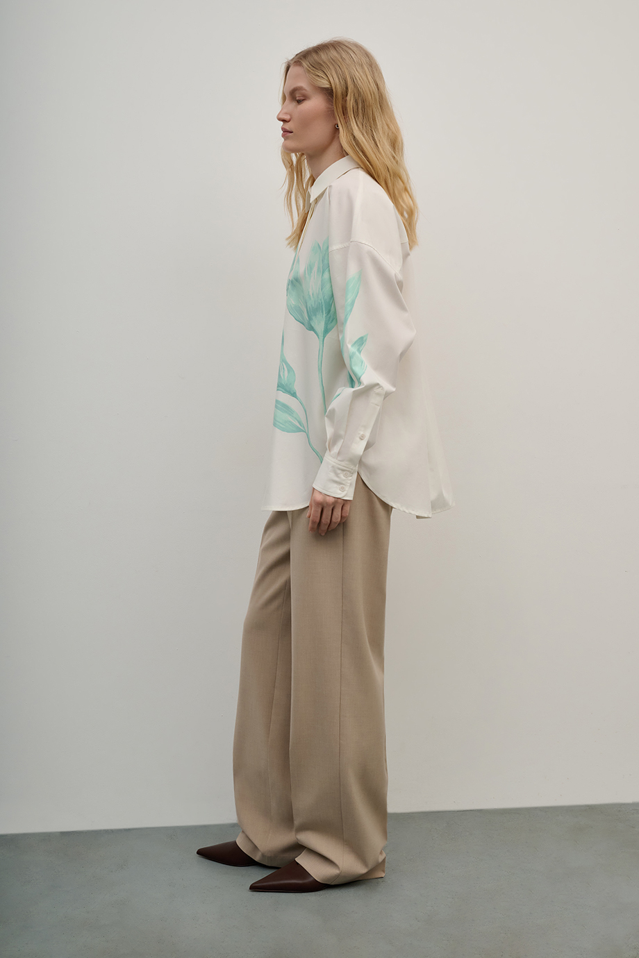 Рубашка свободная с принтом