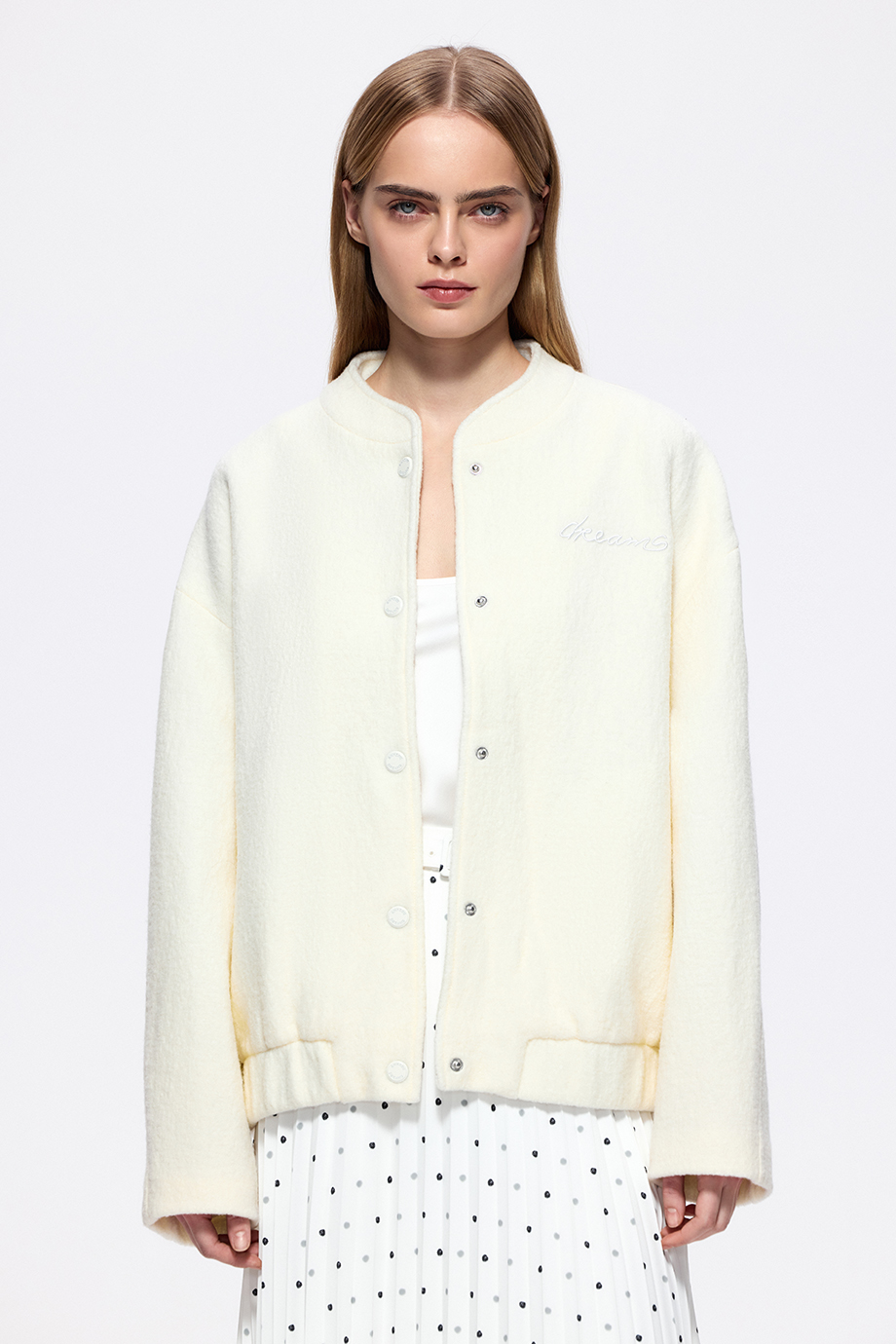 Бомбер из шерстяного букле