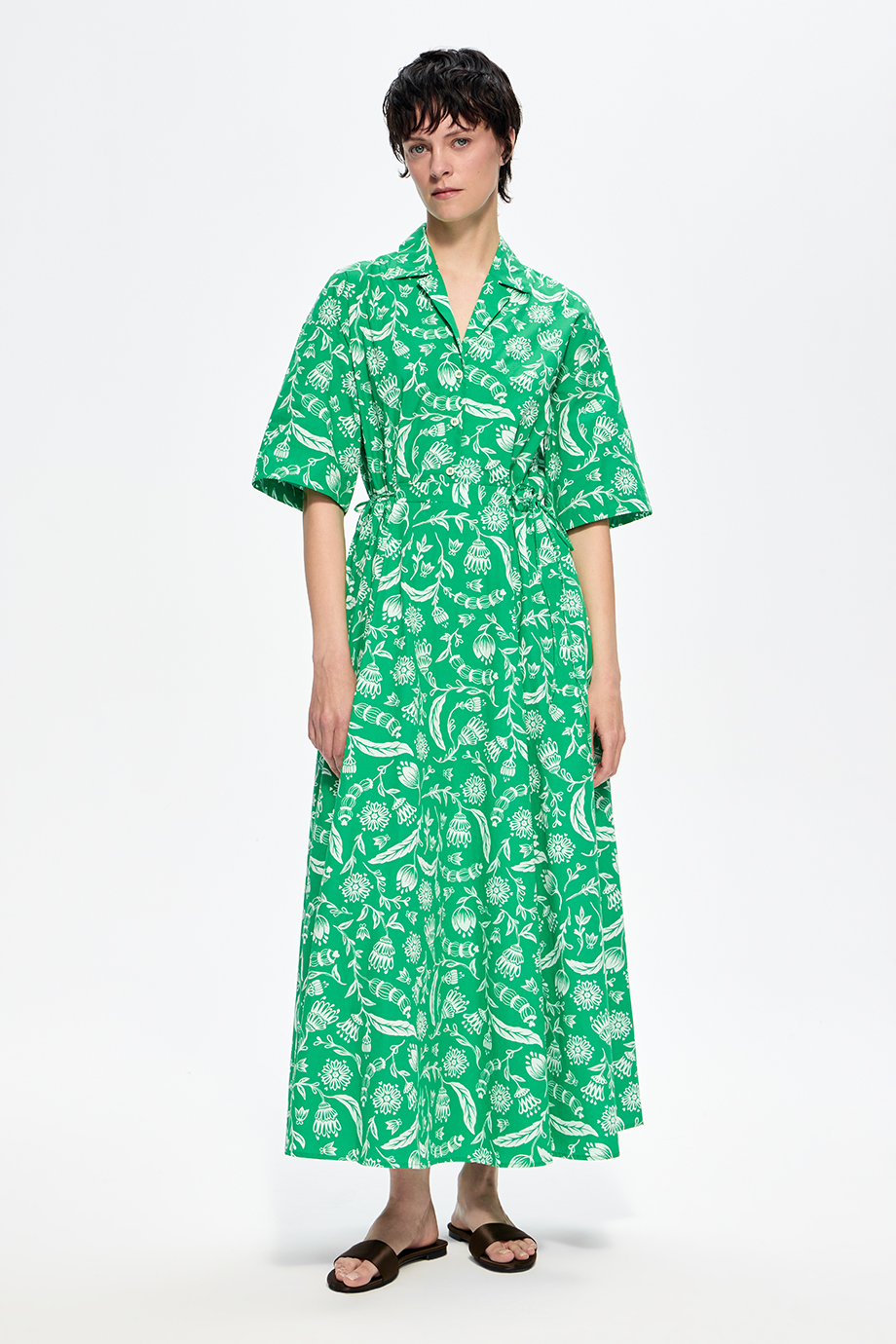 Платье-рубашка с принтом