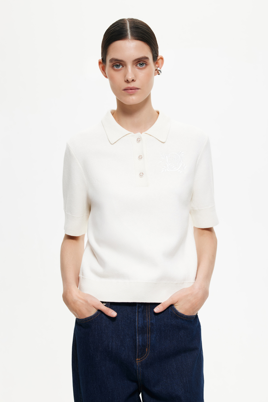 Джемпер-поло с вышивкой