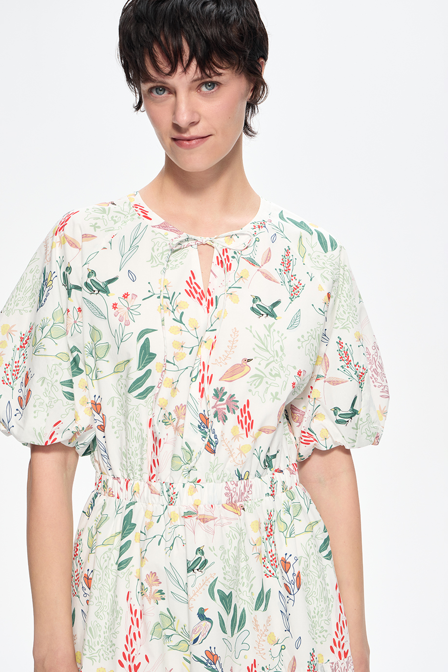 Платье хлопковое с принтом