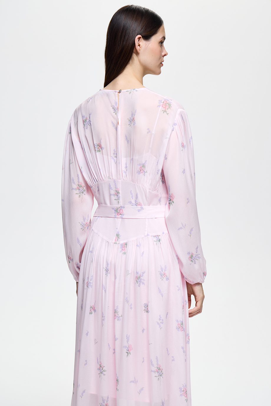 Платье из шифона с принтом