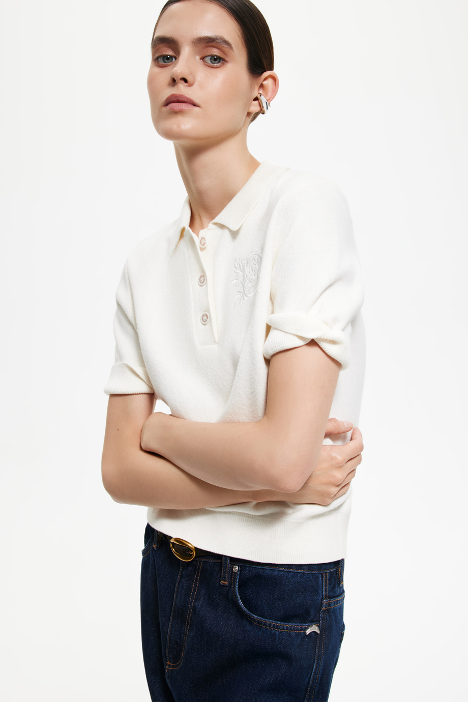 Джемпер-поло с вышивкой